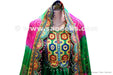 afghan fashion long dress in green color