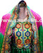 afghan fashion long dress in green color