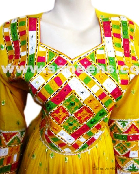 persian wedding dress in yellow color