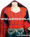 afghan fashion long gown in teal color