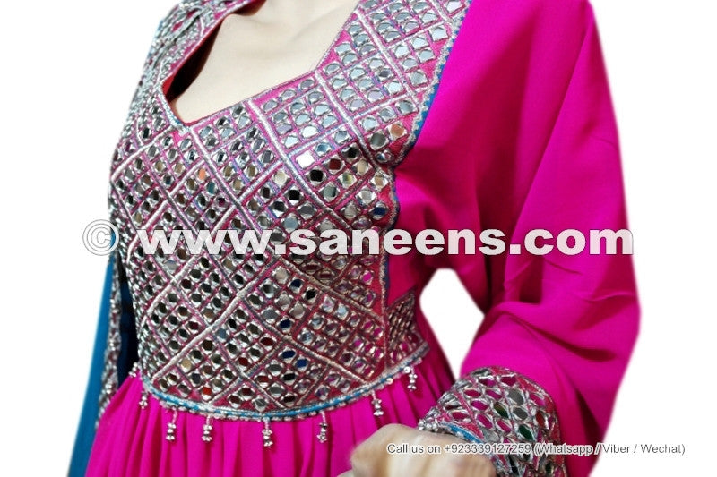 Afghan Dress In Pink Color