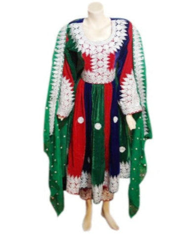 Afghan Flag Design Bridle Long Frock