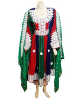 Afghan Flag Design Bridle Long Frock
