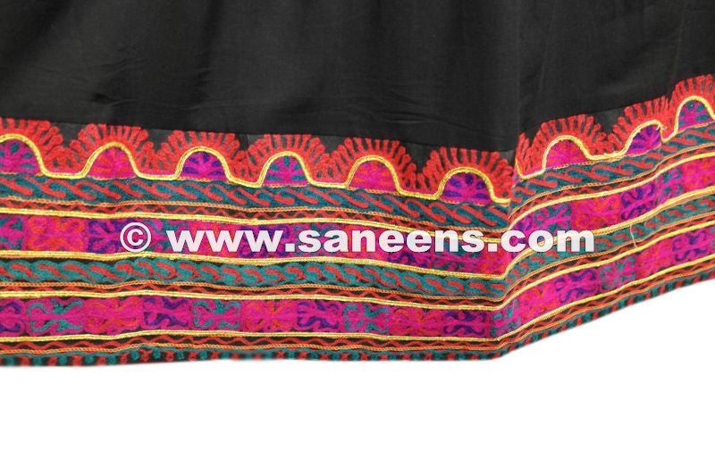 afghan muslim bridal artwork dress in black color
