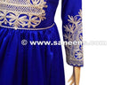 handmade afghan embroidered frocks in blue color