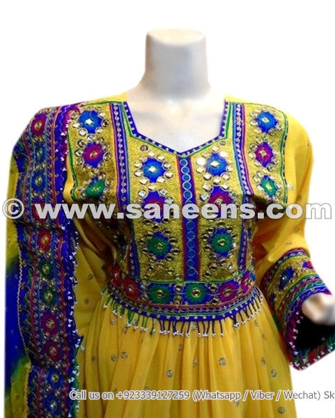handmade afghan fashion yellow frock