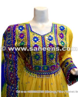 Traditional Afghan Bridal Hand Embroidered Dress