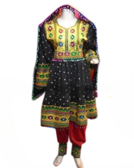 Pashtun Bridal Hand Embroidered Dress