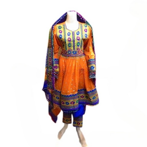 afghan dress in orange color