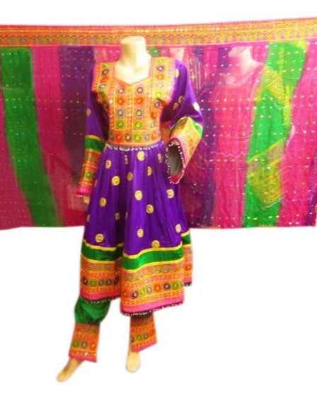 Afghan Bridal Dress Hand Embroidery Mirrors Work