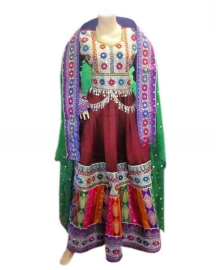 Afghan Bridal Long Gown Dress