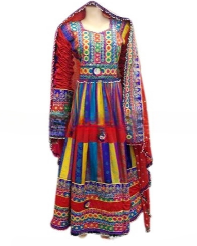 Afghan Bridal Hand Embroidered Long Dress