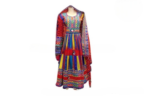 Afghan Bridal Hand Embroidered Long Dress