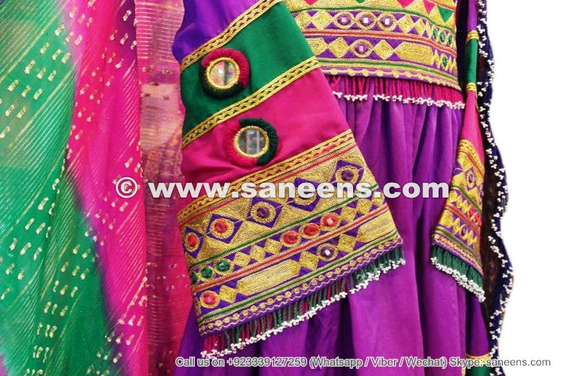 pashtun women wedding event dress frock with medallions