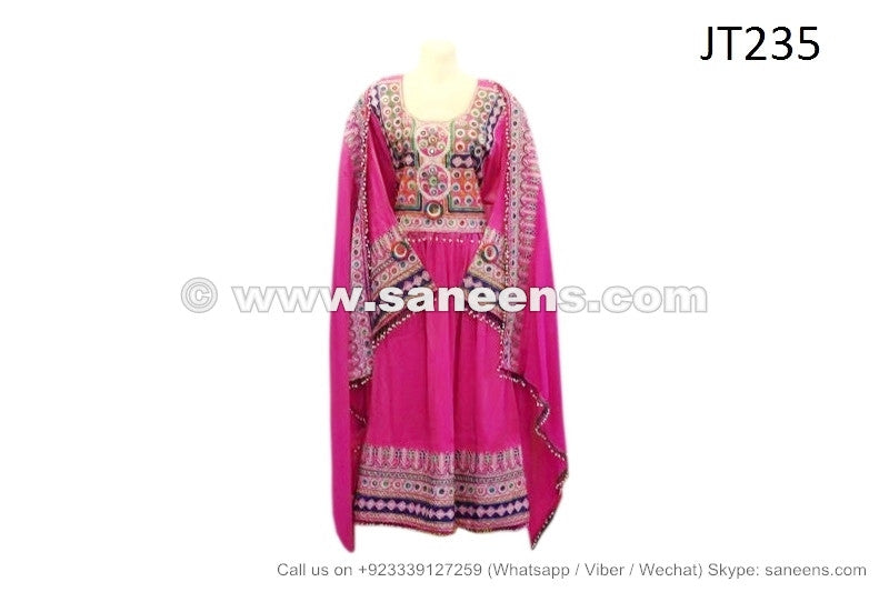 afghan muslim bridal frock dress in pink color