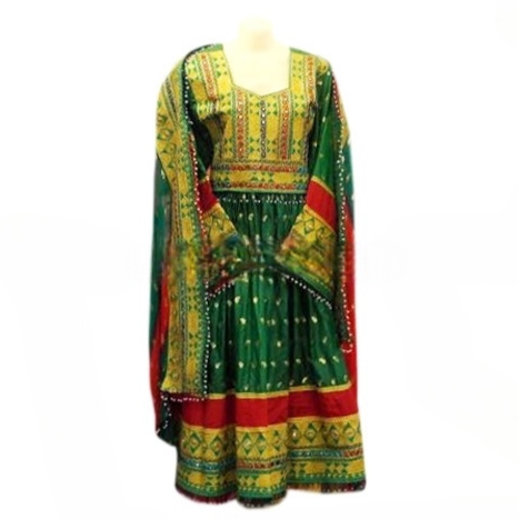 afghan muslim green color wedding dress