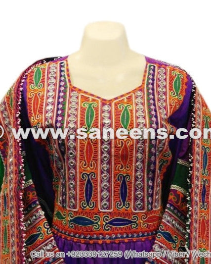 afghan dress frock with beautiful embroidery work