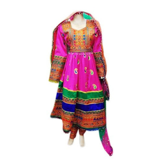afghan muslim wedding dress in pink color