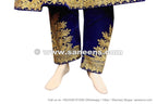 afghan pashtun wedding nikah night dress in blue velvet
