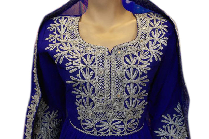 traditional afghan frock with embroidery work