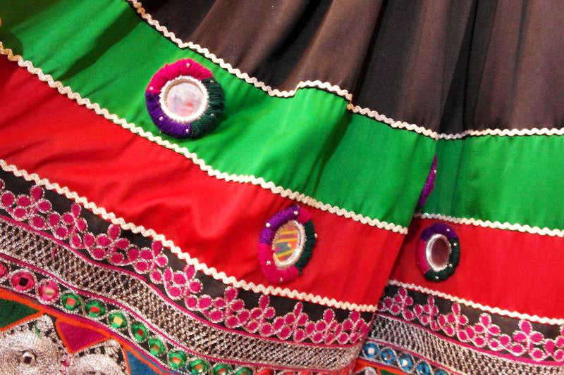 afghan muslim ladies casual frock with large medallions