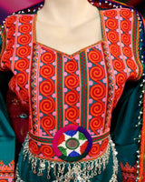 Afghan Bridal Hand Embroidered Long Gown Dress