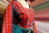 Afghan Bridal Hand Embroidered Long Gown Dress