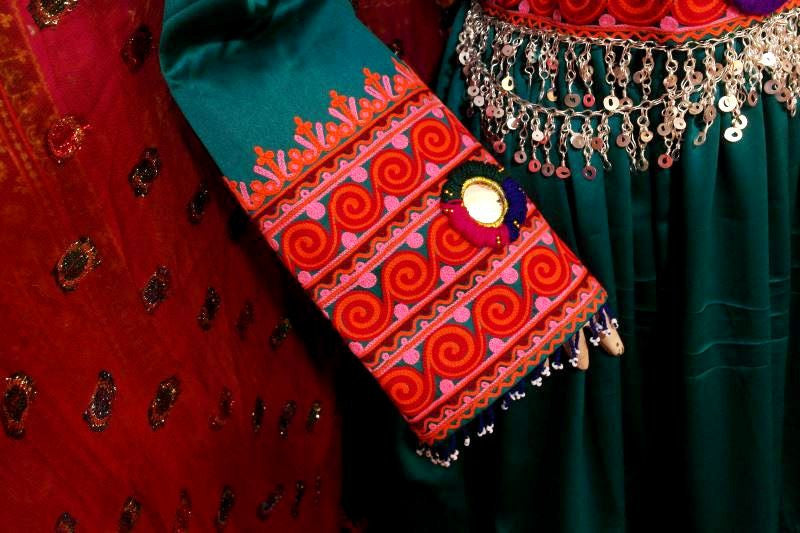 buy low price afghan dress and mirror medallions