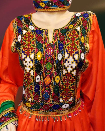 persian women long dress with sindhi embroidery