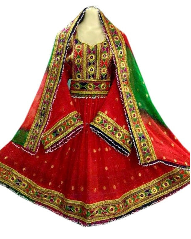Hand Embroidered Afghan Bridal Dress