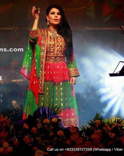 Aryana Sayeed latest song dress, buy new design pashtun bridal frock
