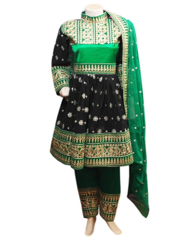 Traditional Hand Embroidered Afghan Bridal Dress