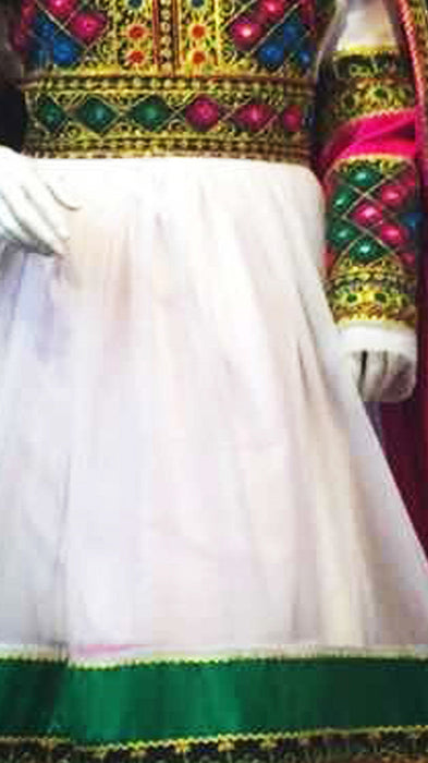 afghani dress in white color