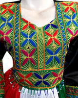 Kuwait Flag Style Bridal Hand Embroidery Dress