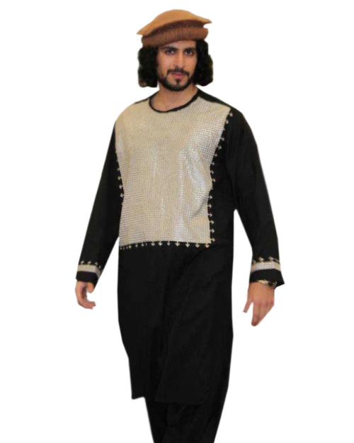 afghan gents suit in black color