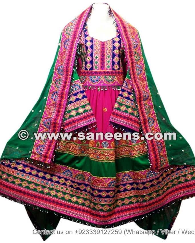 Hand Embroidered Afghan Traditional Bridal Dress