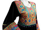 Hand Embroidered Afghan Bridal Dress In Velvet Fabric