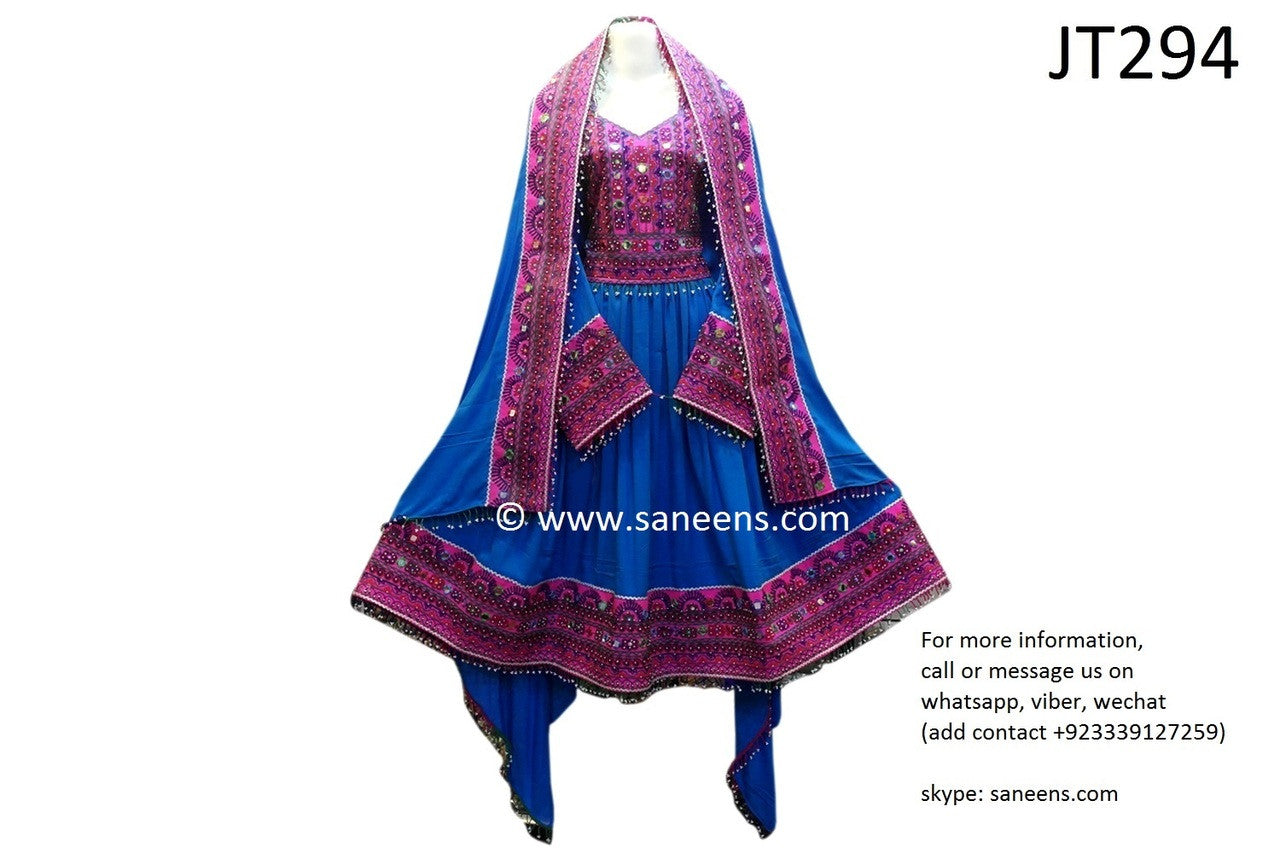 Muslimah Fashion Afghan Clothes In LIght Blue Persian Wedding Frocks