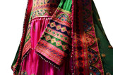 Mirrors Work Afghan Clothing In Pink Color Persian Singer Dresses Online