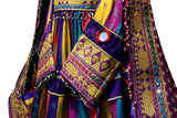 Pashtun Singer Dress In Multicolor Afghan Clothes With Golden Work