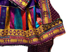 Pashtun Singer Dress In Multicolor Afghan Clothes With Golden Work