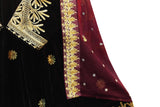 Islamic Wedding Dresses Afghani Dress In Black And Burgundy Color
