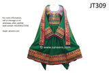 Pathani Dress In Green Color Afghan Embroidery Work Frock