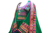 Pathani Dress In Green Color Afghan Embroidery Work Frock