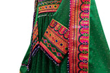 Pathani Dress In Green Color Afghan Embroidery Work Frock