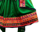 Pathani Dress In Green Color Afghan Embroidery Work Frock