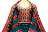 Persian Bridal Clothes In Blue Barosha  Afghan Clothing