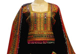 Pashtun Singer Frock In Black And Red Color Muslim Wedding Dresses