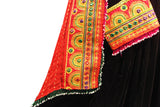 Pashtun Singer Frock In Black And Red Color Muslim Wedding Dresses
