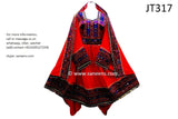 Pathani Dress In Red Color Afghan Clothing With Beads Work